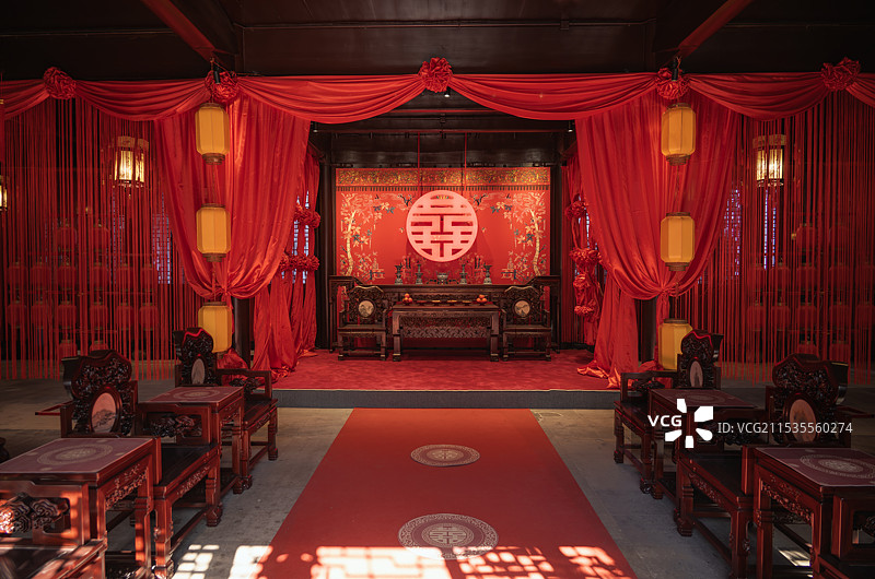 中式婚礼囍堂图片素材