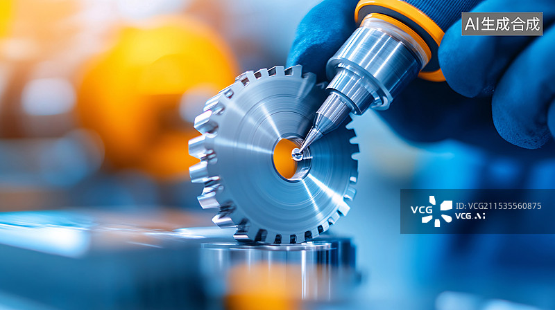 【AI数字艺术】CNC激光切割金属的特写背景图片素材