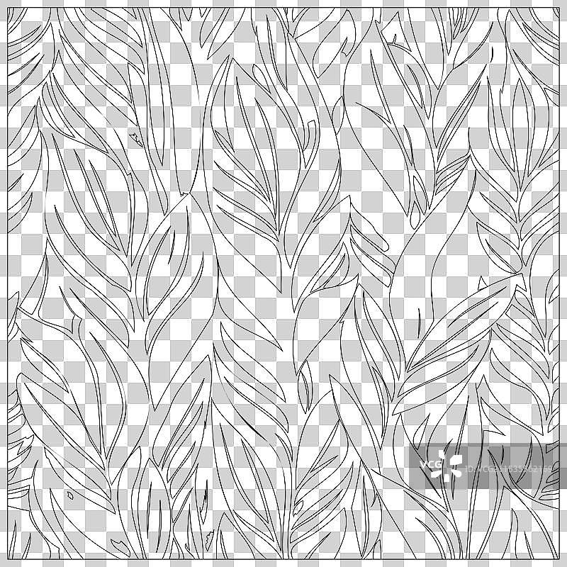 火鹤花图案轮廓草图图片素材