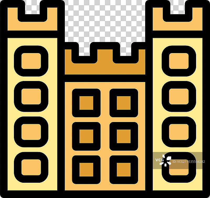 古老城堡建筑与高塔图标图片素材