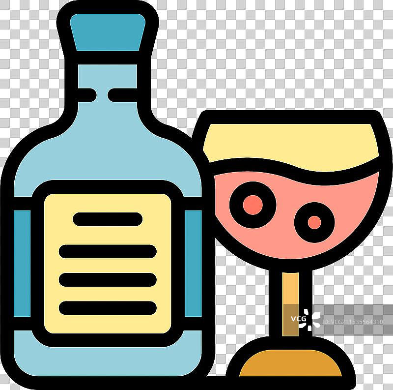 一瓶酒和一个装有酒的杯子图片素材