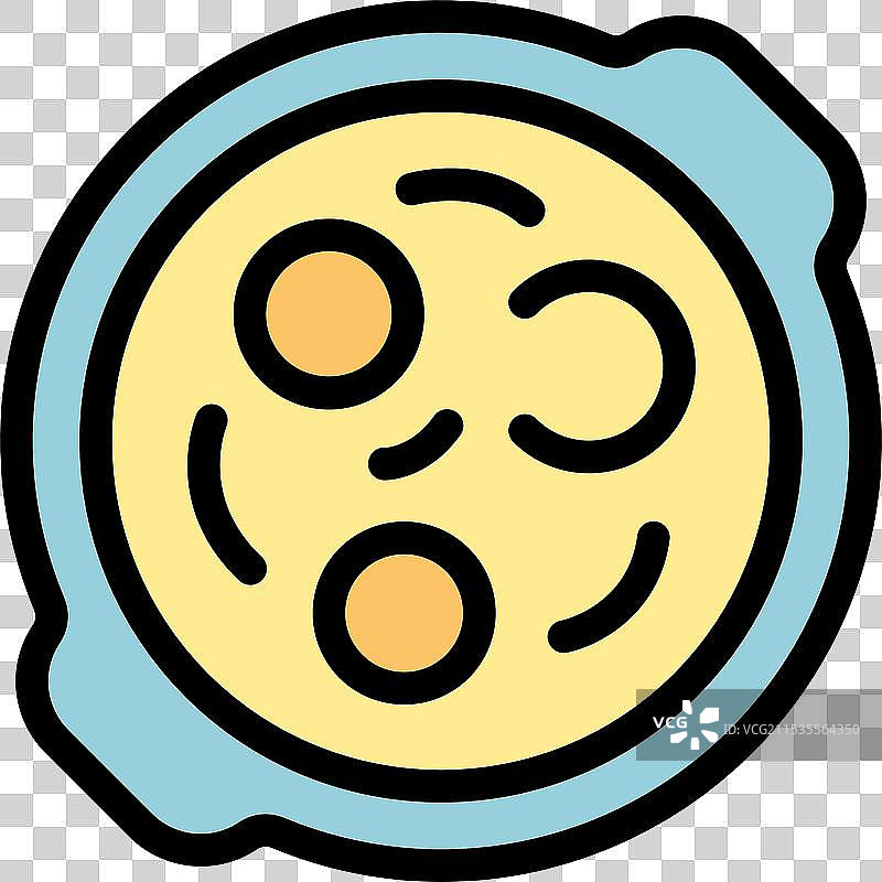 蓝色碗中盛着鸡蛋奶油汤图片素材