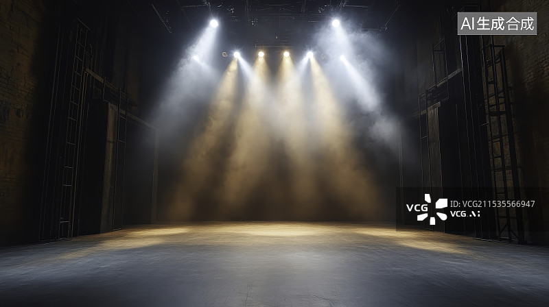 【AI数字艺术】梦幻舞台灯光背景图片素材