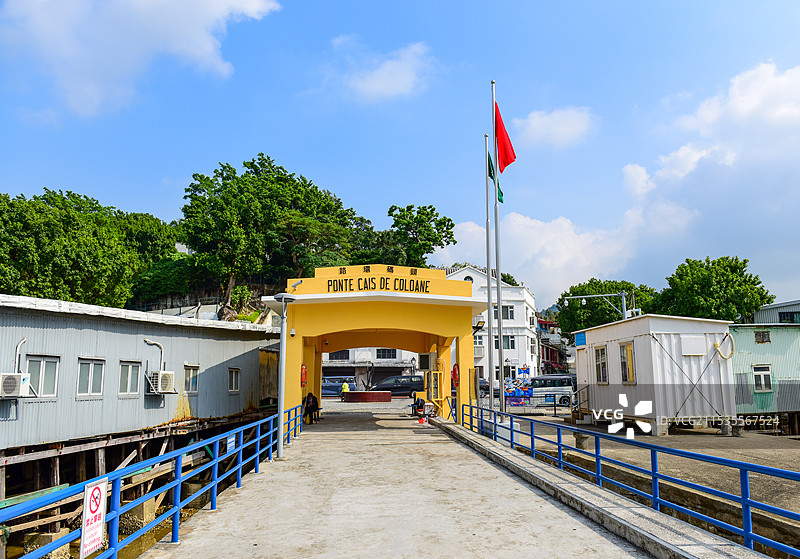 澳门特别行政区路环岛路环码头圣方济各圣堂图片素材