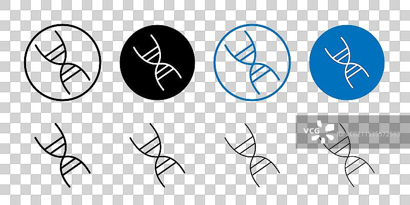 DNA图标细线设计图片素材