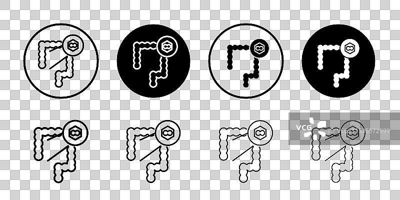 结直肠癌图标细线设计图片素材