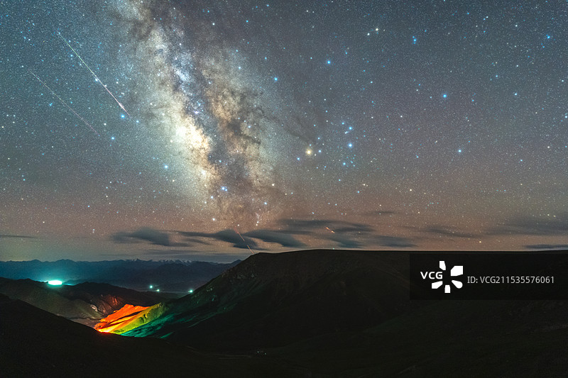 祁连山星空图片素材