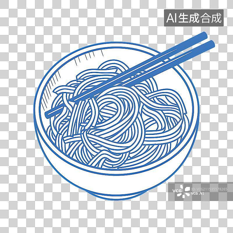 【AI数字艺术】碗里的面条和筷子图片素材