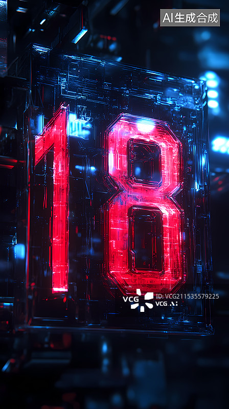 【AI数字艺术】创意倒计时数字18图片素材