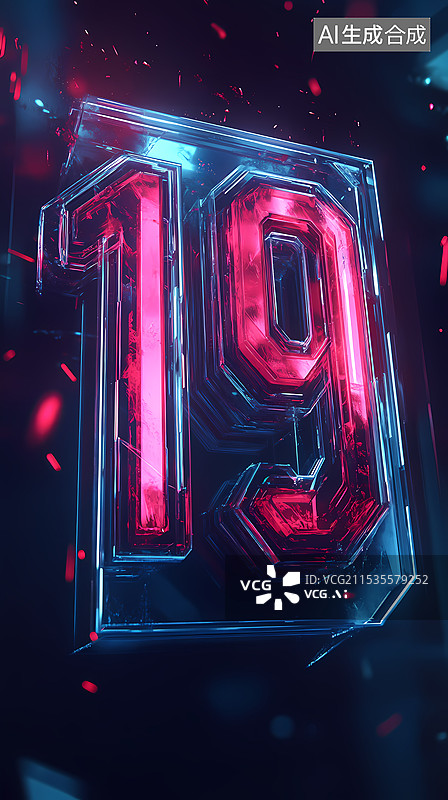 【AI数字艺术】创意倒计时数字19图片素材