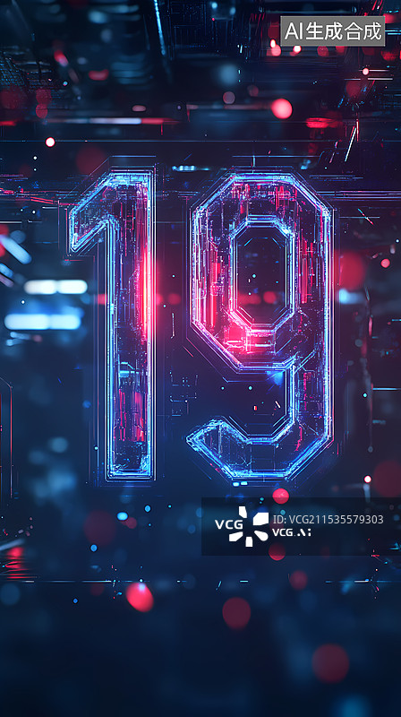 【AI数字艺术】创意倒计时数字19图片素材