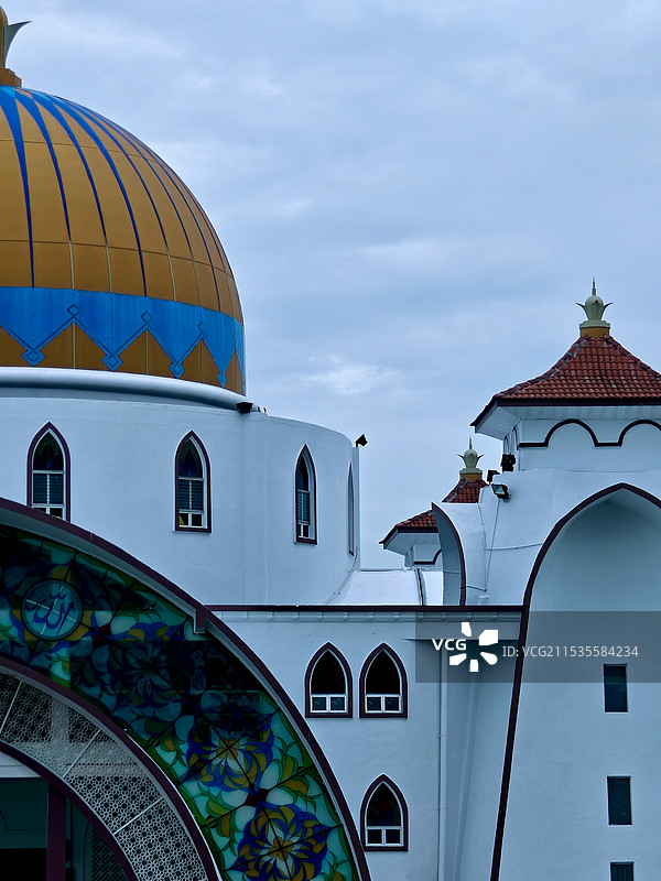 马六甲海峡清真寺图片素材