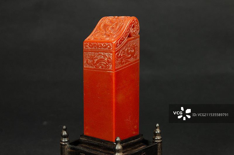 福州寿山石高山石博古方章图片素材