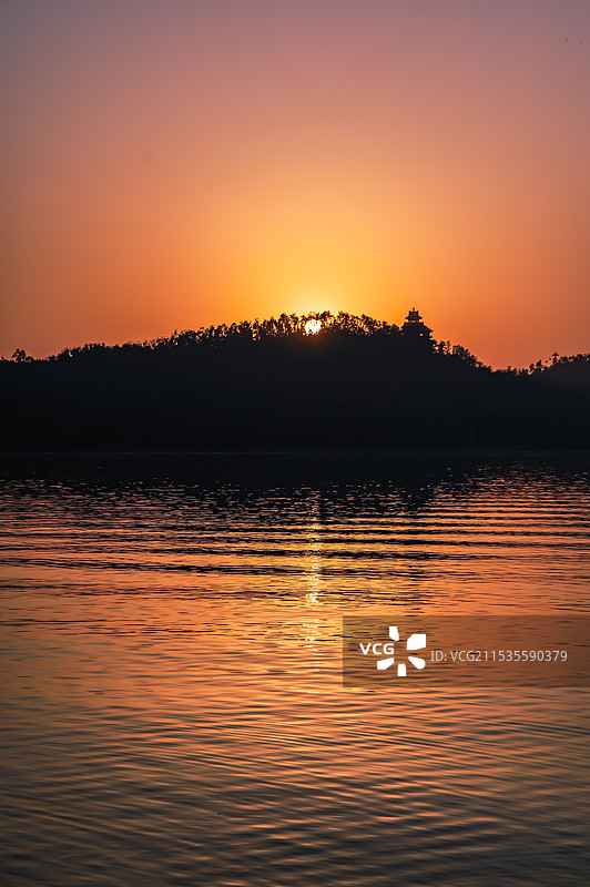 东湖日落图片素材