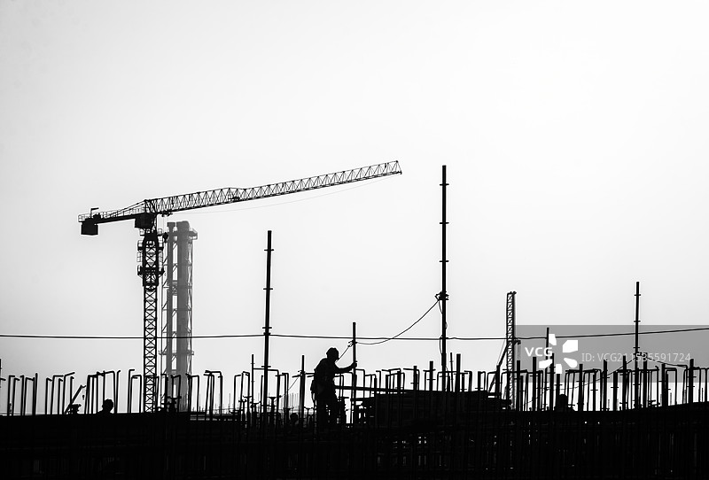 建筑工地剪影图片素材