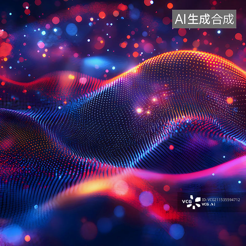 【AI数字艺术】具有生动活泼色彩的未来派和全息三维抽象物体图片素材