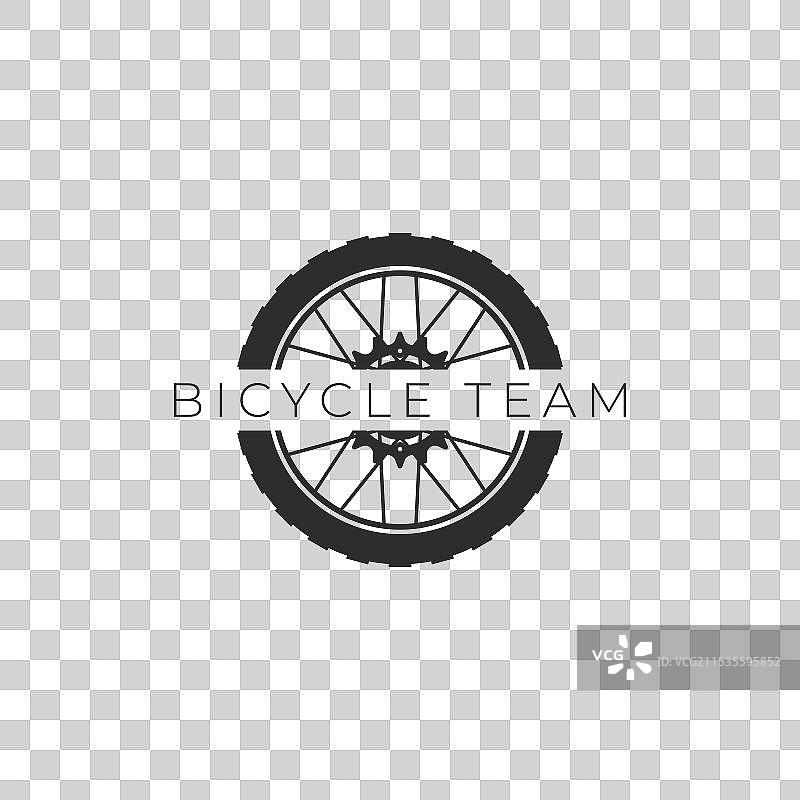 复古风格的齿轮自行车图标设计图片素材