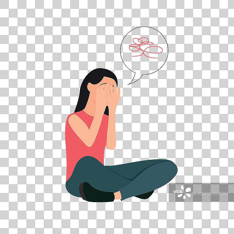 被困或受困的金属问题，焦虑或抑郁图片素材