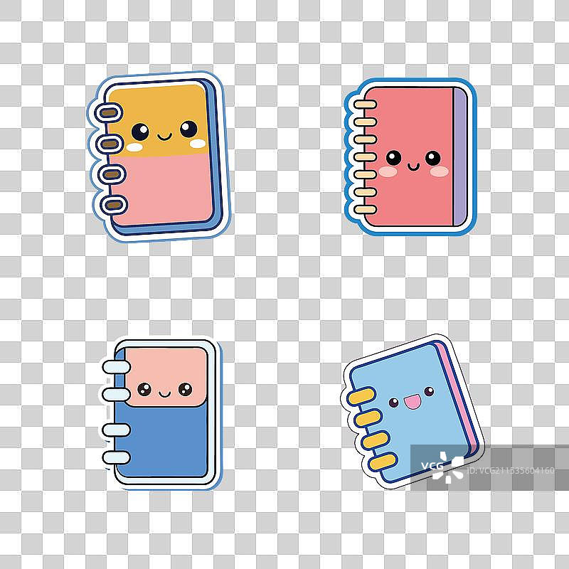 带螺旋装订的封闭笔记本贴纸图片素材