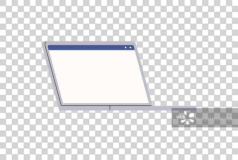 紫色的简约开放笔记本电脑，屏幕为空白图片素材