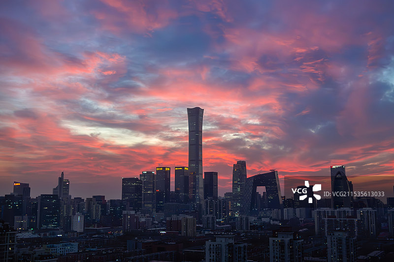2024年北京的最后一场晚霞图片素材