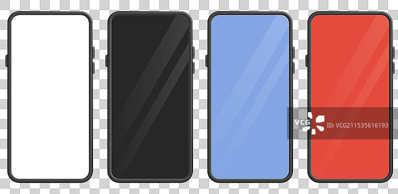 彩色屏幕的智能手机模板图片素材