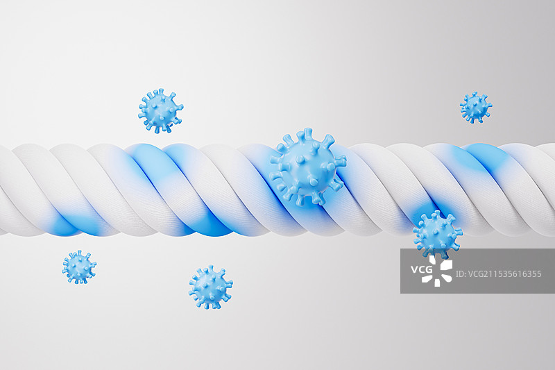 白色背景下抗菌题材的病毒抗菌面料图片素材