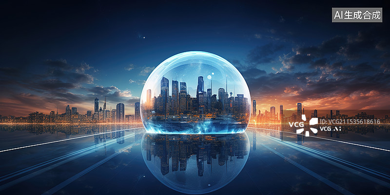 【AI数字艺术】全球经济科技插画图片素材