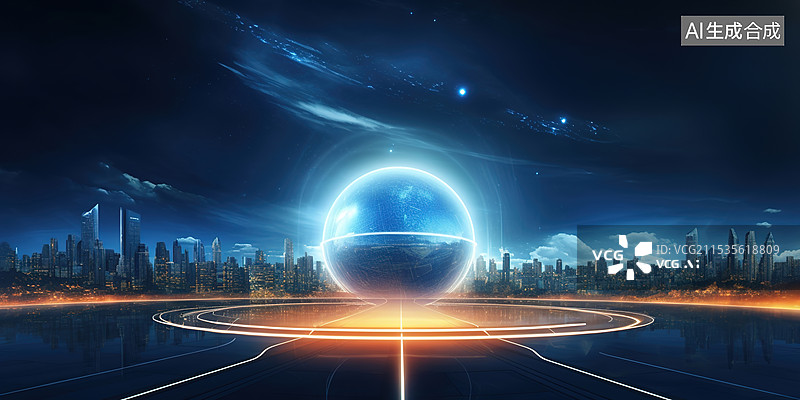 【AI数字艺术】全球经济科技插画图片素材