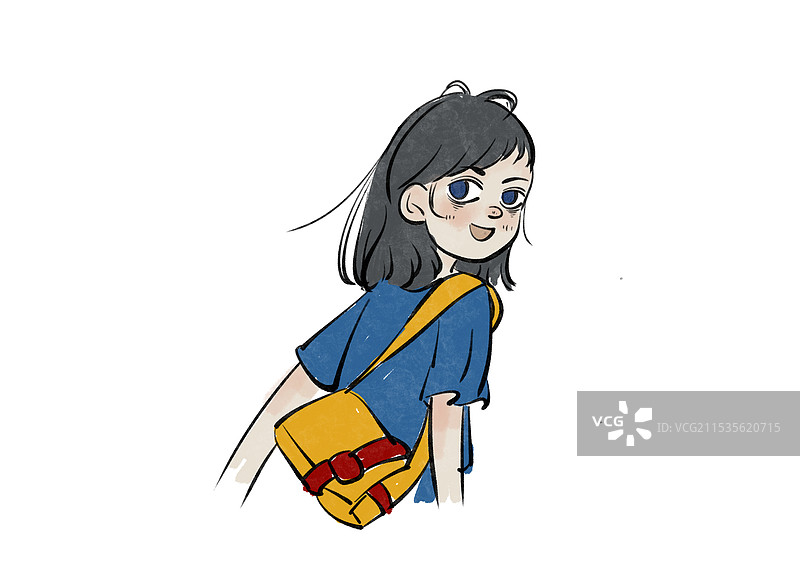 背着包的女生图片素材