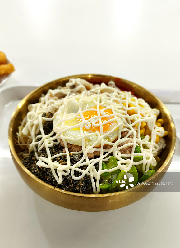 美味的拌饭俯拍特写图片素材