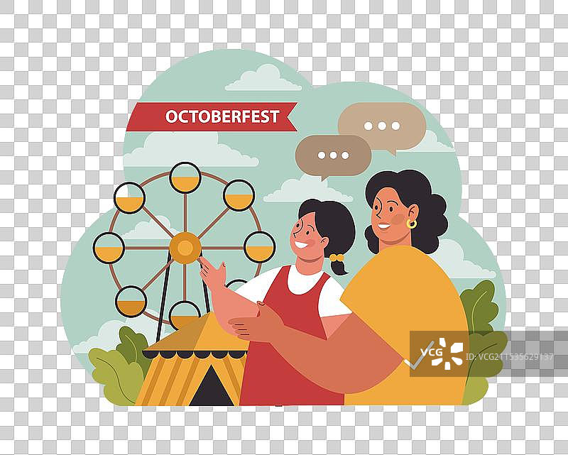 十月节庆祝活动中的快乐巴伐利亚人图片素材