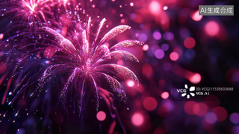 【AI数字艺术】新年春节除夕红色烟花背景图片素材