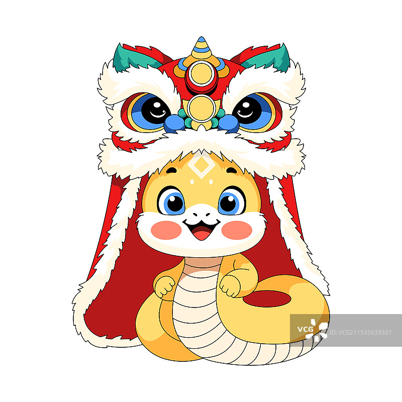 新年醒狮蛇图片素材