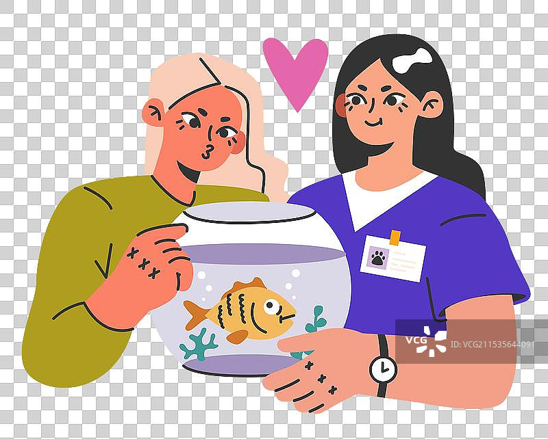 宠物主人前来进行兽医预约检查图片素材