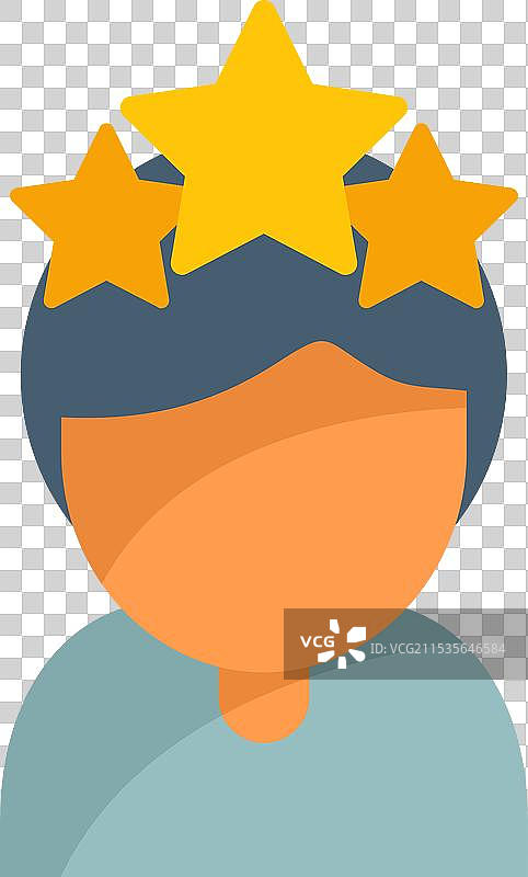 一个男人的想法通过星星的出现来表现图片素材