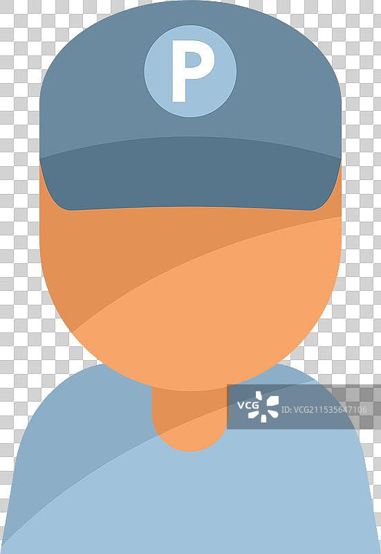 穿着带字母的制服帽的停车管理员图片素材