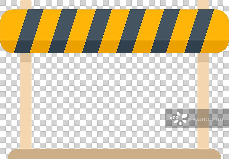 标记限制区域的条纹障碍物图片素材