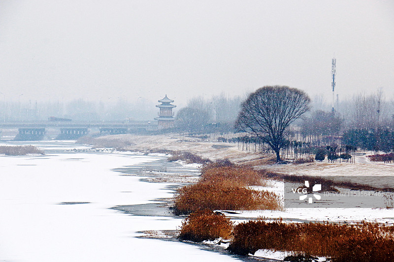 郑州中国大运河雪景图片素材