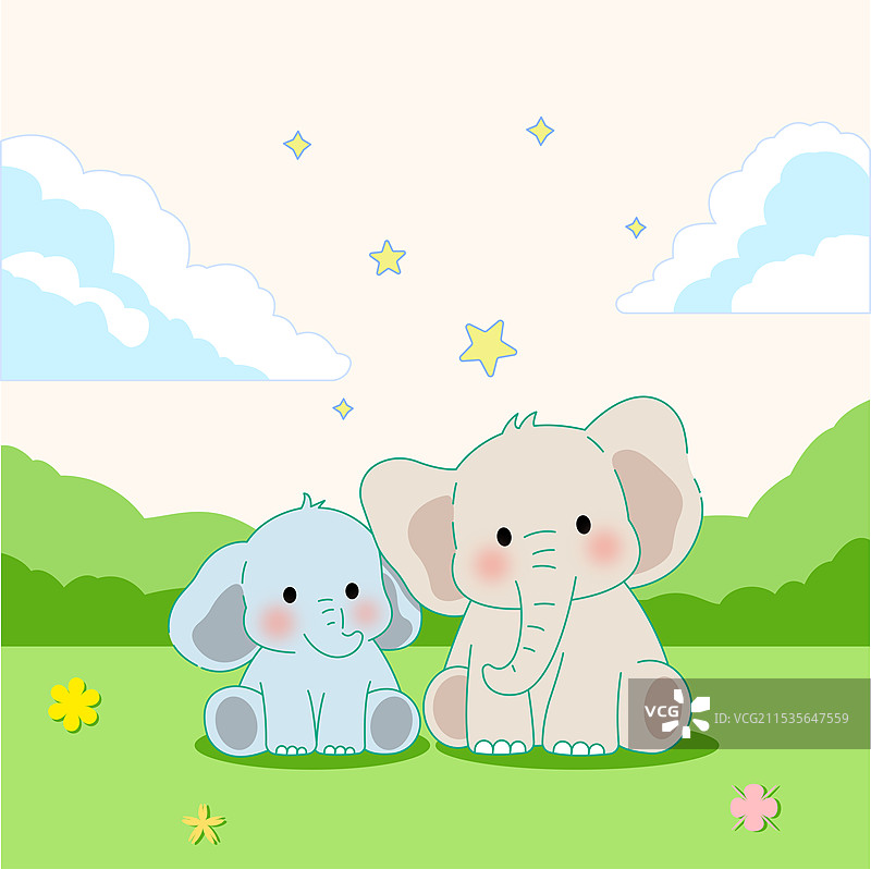 卡通小象图片素材