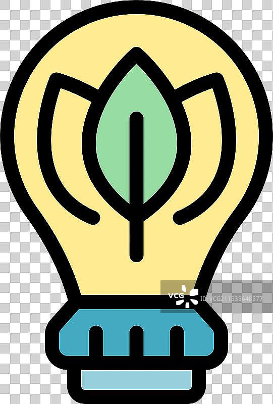 带叶子的灯泡象征着绿色能源图片素材