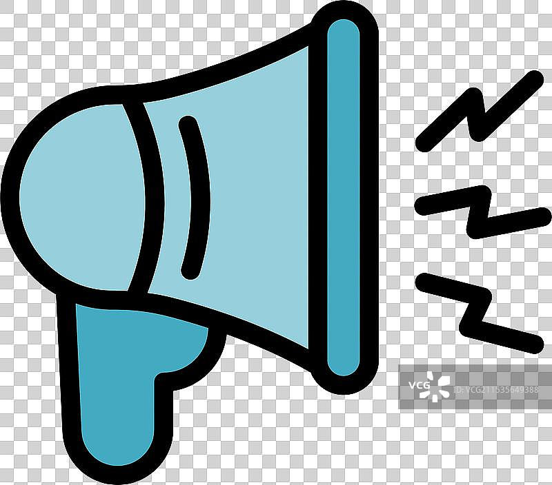 蓝色扩音器发出公告图标图片素材