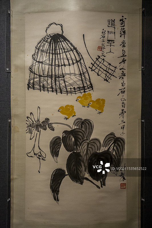 北京大运河博物馆“纪念齐白石诞辰160周年特展”：过门不入图—齐白石（1943年，辽宁省博物馆藏）图片素材