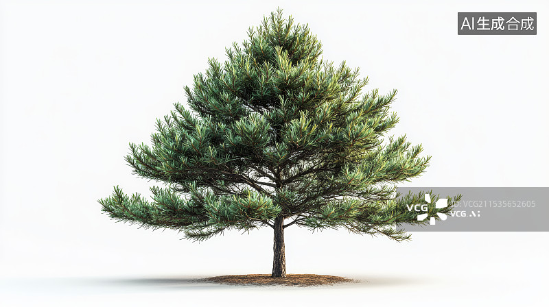 【AI数字艺术】沙地上茂盛的盆景松树图片素材