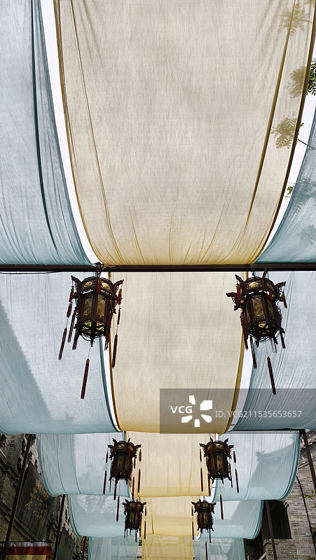 洛邑古城遮阳纱幔图片素材