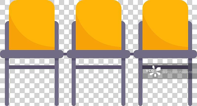 三把空椅子排成一排的图标图片素材