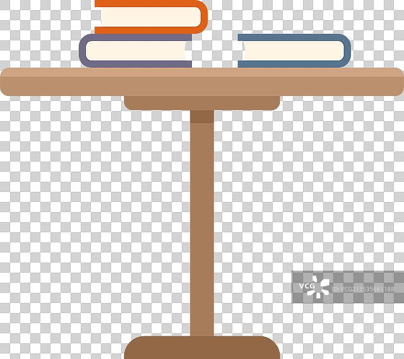 圆形桌子上放着平放的书籍图片素材