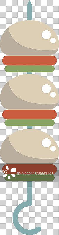 用香菇和蔬菜串成的烤肉串图片素材