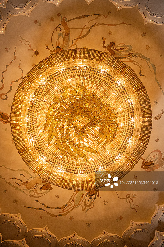 明堂天堂穹顶的壁画图案图片素材