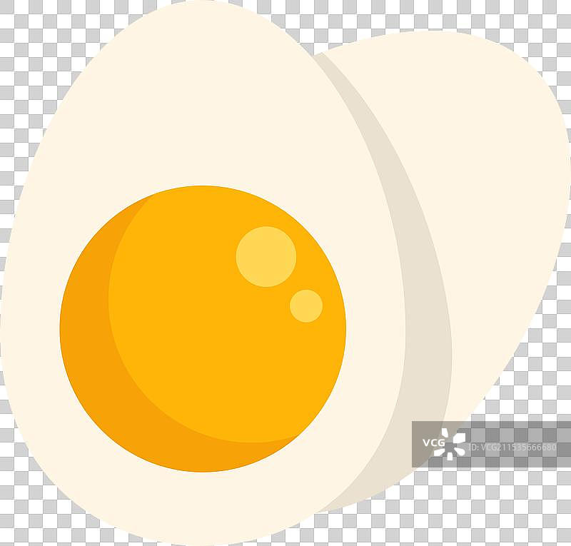 剥皮的煮鸡蛋，蛋黄和蛋白平铺展示图片素材